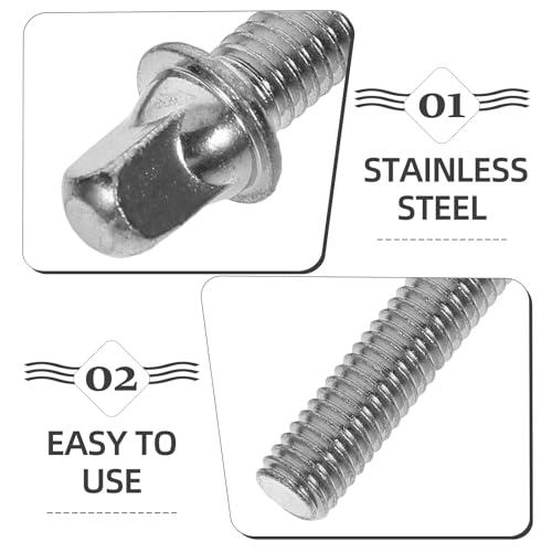 Mobestech 2pcs Tornillos de Montaje para Batería de Acero Inoxidable con Arandelas, Sujetadores de Tensión para Lugs de Batería, Ideales para Kits de Percusión y Reparaciones de Hardware de Batería, Plateado miniatura 2