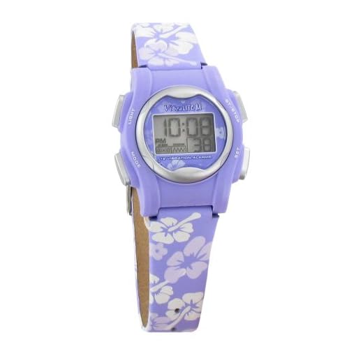 VibraLITE Mini 12-Alarm Vibrating Watch - Purple Flower