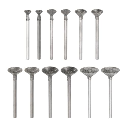 HARFINGTON 12pcs Diamond Grinding Head 6/8/10/12/14/16mm Dia 1/8