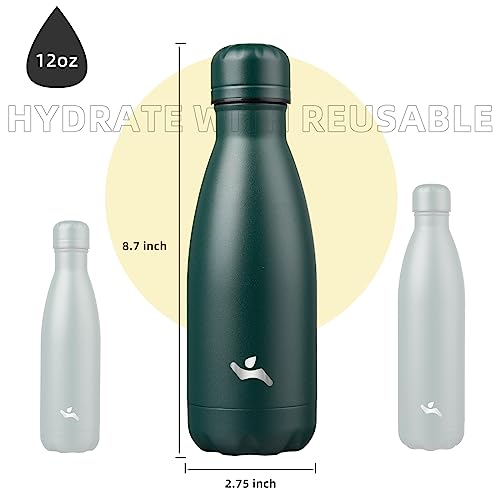 Image of Konokyo Insulated Water Bottles,12 oz Double Wall Stainless Steel Vacumm Metal Flask for Sports Travel,Army Green