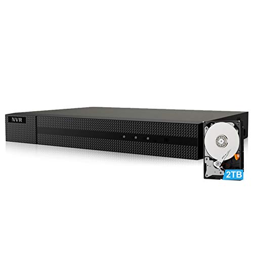 Anpviz 8 Canales PoE NVR HD ONVIF Network Video Recorder con 2TB HDD(1080p/3MP/4MP/5MP/6MP/8MP/4K) IP de seguridad para el hogar, Detección de movimiento para POE cámara de vigilancia