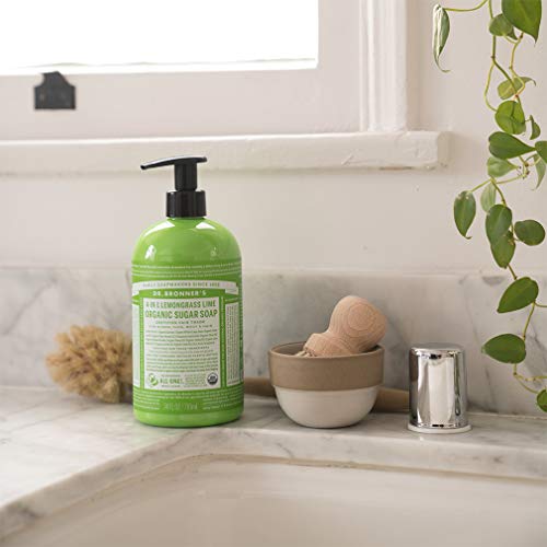 image for Dr. Bronner's - Organic Sugar Soap (Lemongrass, 12 Ounce) - Made with 