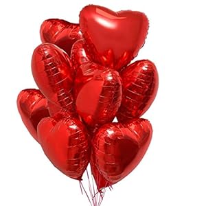 25 Globos Corazón Rojo Helio o Aire Decoración Romantica para el Día de San Valentín Bodas Nupcial Aniversario y Compromiso