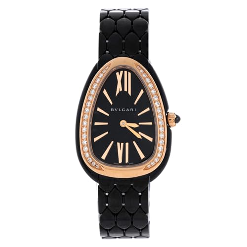 Pre-Loved Serpenti Seduttori Quartz Watch Ceramic and Rose Gold with Diamond Bezel 25