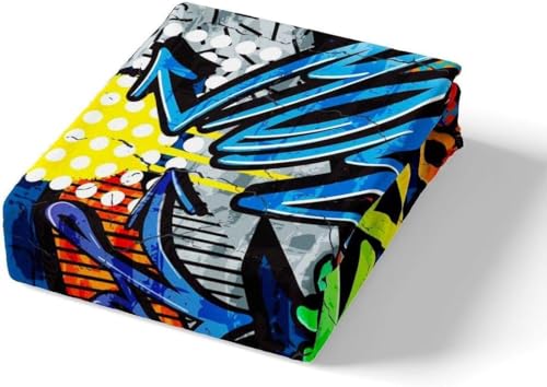 Homemissing Single Hippie graffiti style Bedding Set teenage hip-hop decoration children's Duvet Cover boys and girls graffiti pattern bedding set street culture series - Image 3