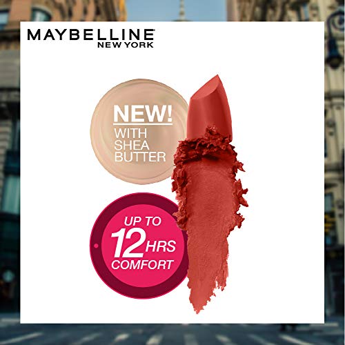 Image of Maybelline New York Matte Lipstick, Intense Colour, Moisturised Lips, Color Sensational Creamy Matte, 818 Dynamic Brick, 3.9g
