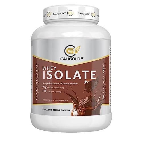 Caligold Health Muscle Building 100% Isolate Pure Whey Protein, Pre and Post Workout Protein Powder, 66 Servings, 2kg
