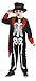 Produktbild Magicoo Gentleman Skelett Kostüm Kinder Jungen schwarz-rot-weiß - schickes Halloween Kostüm Jungen (122/128)