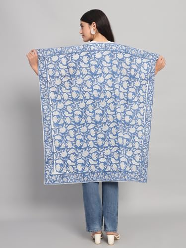 Image of Ravaiyaa - Attitude is everything Sanganer Hand Block Printed Scarves Pure Cotton Scarf Square Hijab Dupatta 40 inch X 40 inch Inch