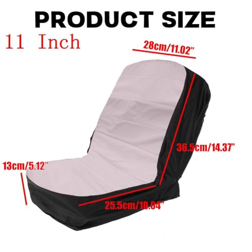 Surakey Riding Lawn Mower Seat Cover Waterproof Tractor Seat Cover fits Tractor Seat Backrests Protector 11inch Height Without Armrests Automotive Seat Covers 11inch (Gray Black)