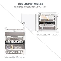 Tecmojo 10-Zoll-Patchpanel mit 12 Ports, leer, geeignet für geschirmte und ungeschirmte Keystone-Modulen-Buchsen, mit rückseitigem Kabelmanagement, Schwarz – Ansicht 4