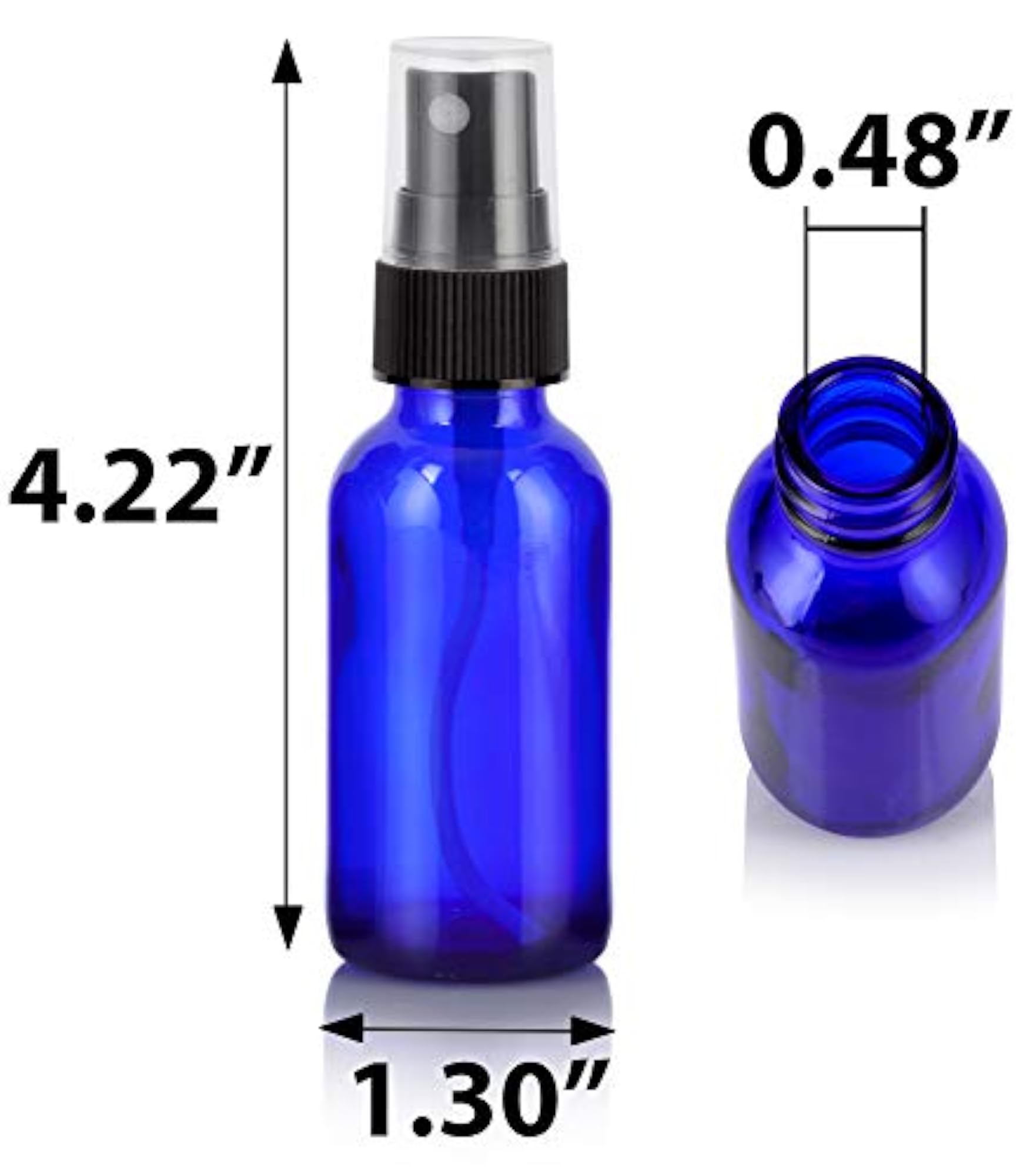 Cobalt Blue Glass Bottle with Fine Mist Atomizer Sprayer 12 Piece Set