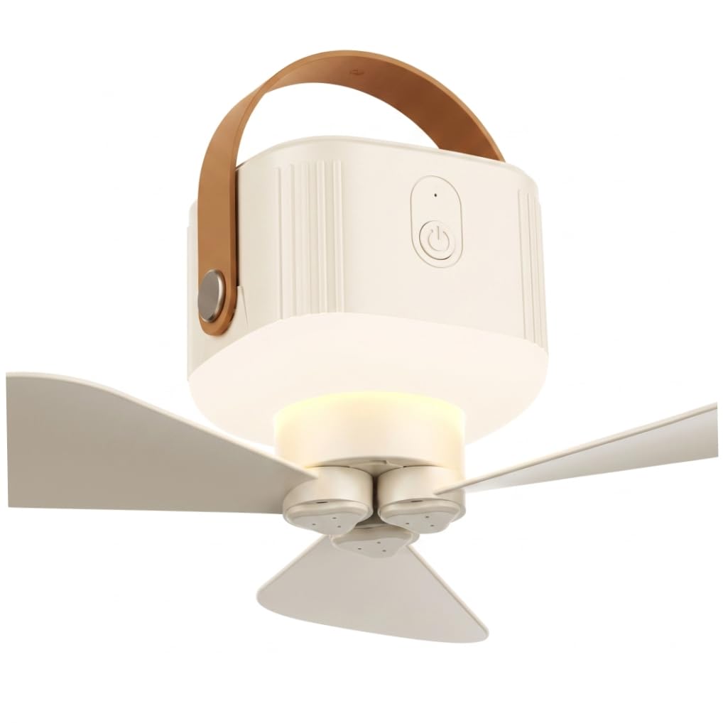 DAGLLGEW Tent Fan, Battery Powered, 7200mah, White