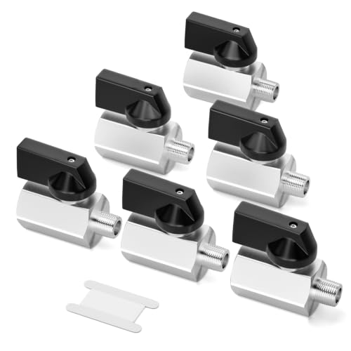 Image of GASHER 6PCS 1 /4 inchNPT(F x M) Nickel Plated Brass Mini Ball Valve | 1 /4 Inch Male x Female NPT Thread Shut Off Valve for Regulate Flow