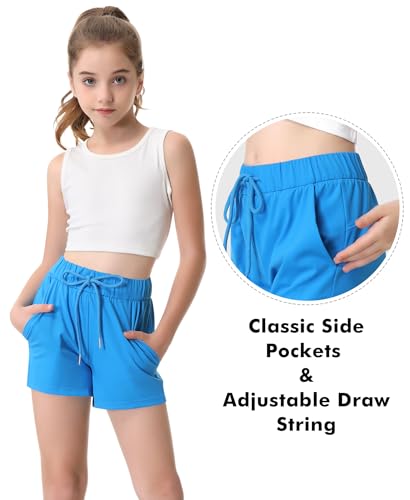 RISSCAN Short for Girl Athletic Running Teen Girls with Side Pocket Workout Quick Dry Comfy Casual Active Sports Girls Shorts2