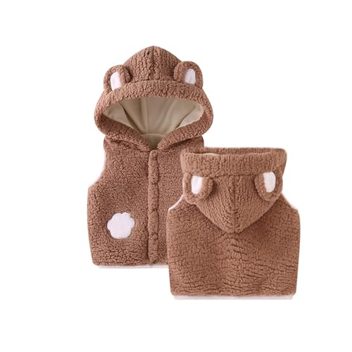 Toddler Baby Girl Boy Vest Fall Winter Clothes Faux Fleece Waistcoat Sleeveless Outerwear Animal Hoodie Jacket