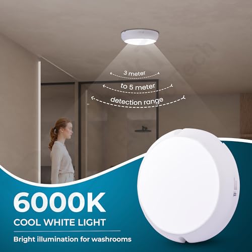 Image of Blackt Electrotech BT33LC7 7W Radar Microwave Motion Sensor LED Light - Automatic ON /Off, Surface Mount, 6000K Cool White (1)