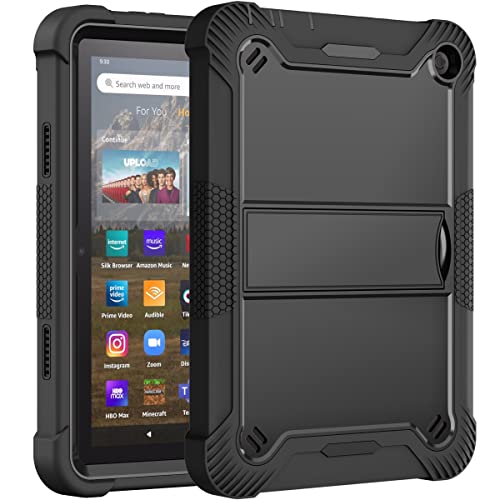 Housse de protection antichoc robuste avec support durable pour tablette Kindle Fire HD 8