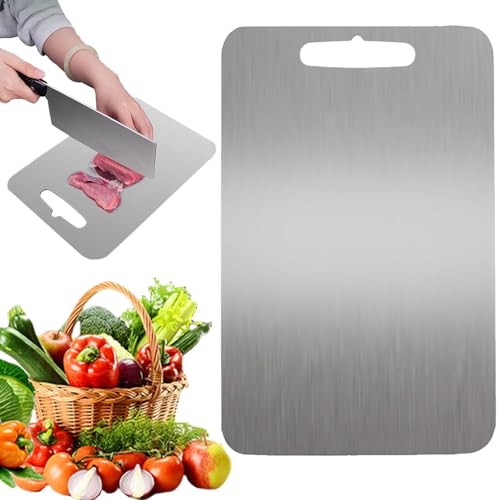 Tabla de cortar de acero inoxidable rectangular miniatura 1