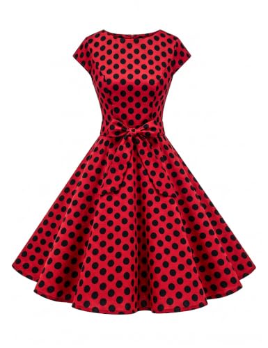 Image of Dressystar Women's Vintage 1950s A Line Cap Sleeve Cocktail Party Dress