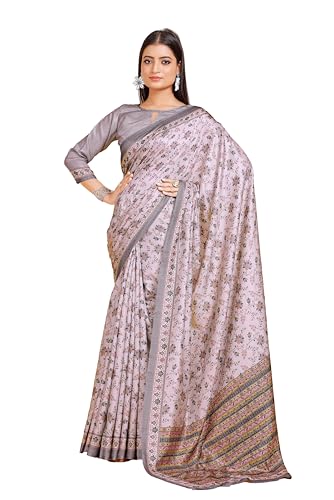 Image of Garden Vareli Pashmina Saree With Unstitched Blouse Piece