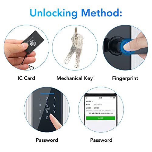 Fechadura de porta de entrada sem chave, trava de chave de senha de impressão digital fechadura de p