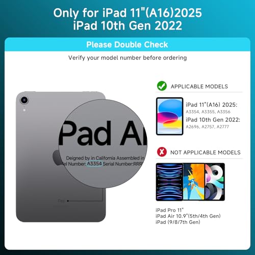 Image of Transparent Case with Keyboard for iPad 11th Gen 11-in.(A16, 2025) & 2022 iPad 10th Gen 10.9-in,7-Color Backlit,Wireless Keyboard, 360Rotating,with trackpad,Pencil Holder,with Shortcuts,Blue