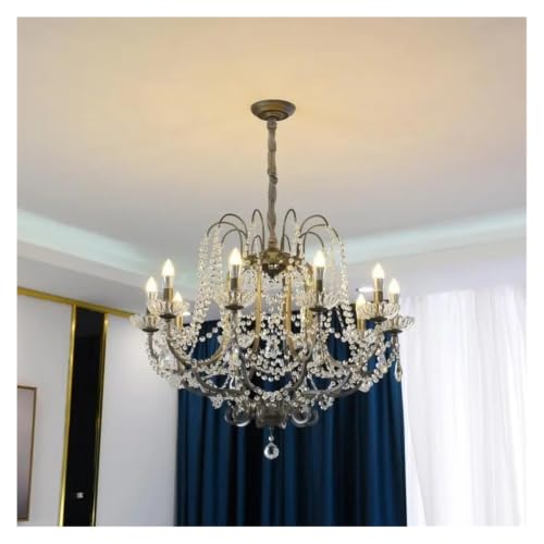 Image of Newly Candle Style Deco Crystal Pendant Hanging Ceiling Light