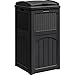 Greesum 33 Package Delivery Box for Outside, Waterproof Resin Garbage Bin with Lid for Hideaway, Deck, Patio, Black