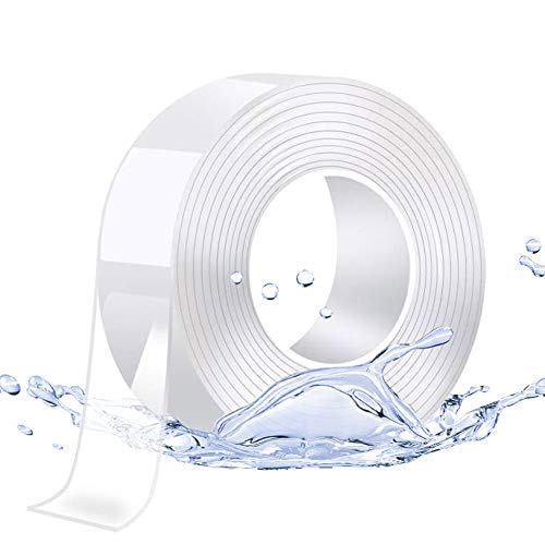 LONGING Nano Tape Ruban adhésif double face, amovible, adhésif, enduit, adhésif, réutilisable, multifonctions, lavable, résistant pour bureau, maison, moquette, bricolage (5 m) Cover