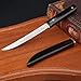 VALKNUT Damascus Knife Gift Men's Mini Katana Japanese Samurai Knives with Wooden Sheath, 4-1/5'' Fixed Blade Damascus Steel Pocket Knife