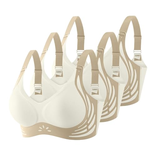 Sujetador deportivo premium sin costuras: diseño clásico con push-up y sin aros en pack de 3