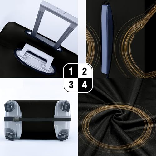 Travel Luggage Cover Suitcase Protector Scratch-Resistant Fit Not Included Suitcase Brown And Black Round Illustration XL-30-32in4