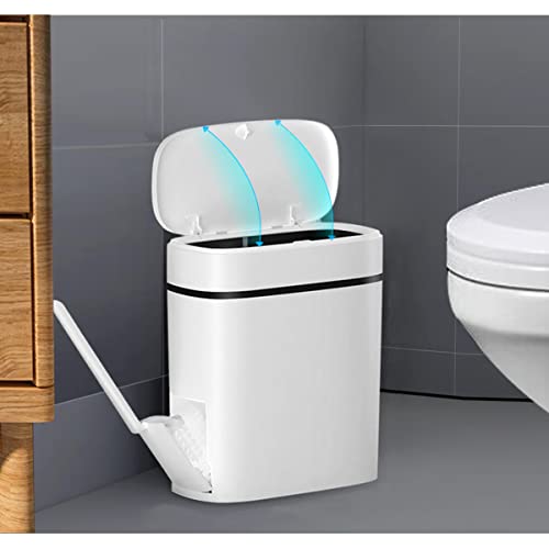 COMODID RV Bathroom Trash Can 3.7 Gallons with Toilet Brush Holder, 14