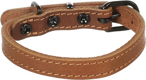 Flamingo Dog Collar Montana Cognac XS/S 24,5-30,5cm 15mm, Brown - Image 2