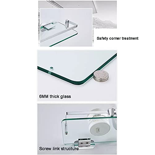 Estante de vidrio para baño sin espacio balda de cristal templado rectangular 6mm 8