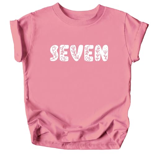 Image of Floral Numbers Ages 1-7 Birthday Girl Shirt for Baby & Toddler Youth Girls