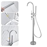 Installation encastrée : Le robinet pour baignoire sur pied se fixe au sol et comprend toute la quincaillerie nécessaire. Il est conçu pour une utilisation avec le filetage standard américain NPT 1/2