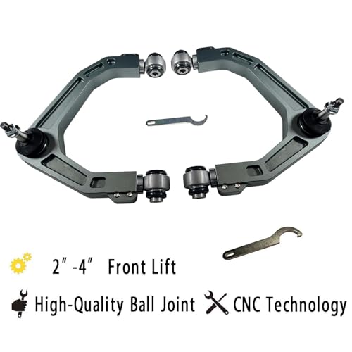 BST BSSP Pair Forged Upper Control Arms For Chevy Silverado Sierra 1500 2007-2018, 2-4\" Lift Adjustable Front Aluminum FUCA Compatible with 2007-2014 GMC Sierra Yukon Trucks, Upgraded