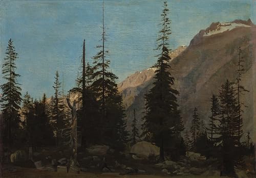 Peinture murale Paysage alpin Handegg Suisse par Gerome toile salon 60x90cm