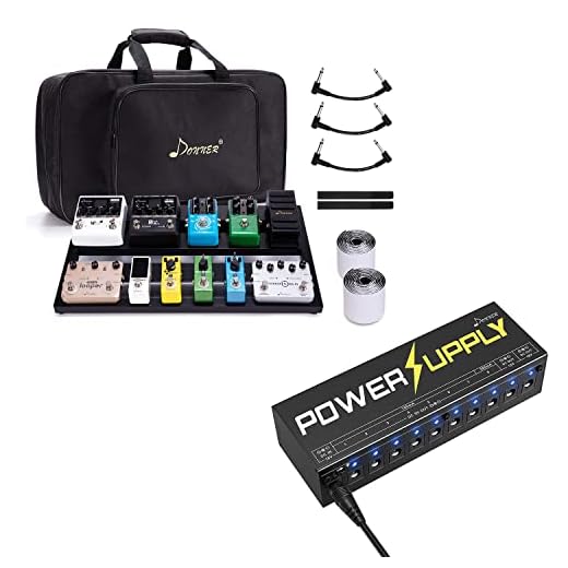 Donner Guitar Pedal Board Case with DP-1 Guitar Power Supply 10 Isolated DC Output for 9V/12V/18V Effect Pedal