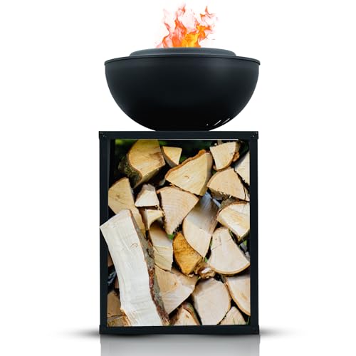 Edenoutdoor Feuerschale, Feuerstelle, 2 in 1, BBQ-Funktion, Raucharme Feuerkorb, Feuertonne, Holzofen, Deko Terrasse, Außenofen, Gartenkamin, Aufbewahrung, Firepit, Stahl, 58 × 58 × 61 cm, Edenflair Edenoutdoor Feuerschale, Feuerstelle, 2 in 1, BBQ-Funktion, Raucharme Feuerkorb, Feuertonne, Holzofen, Deko Terrasse, Außenofen, Gartenkamin, Aufbewahrung, Firepit, Stahl, 58 × 58 × 61 cm, Edenflair