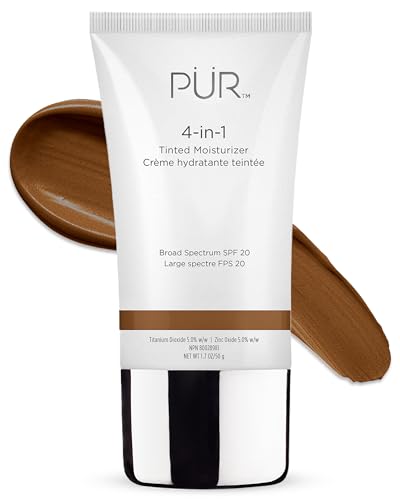 PÜR MINERALS 4-in-1 Tinted Moisturizer With SPF 20 - Hydrating Face Moisturizer, Primer, &amp; Foundation With Shea Butter, Aloe Vera &amp; Vitamin B3 - Vegan Friendly - Free of Paraben, Gluten &amp; BPA