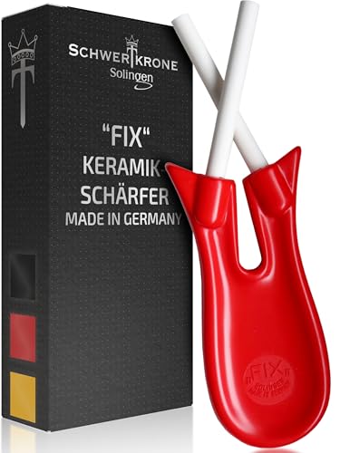 Fix de cerámica Afilador, fabricado en Solingen Alemania/cuchillo de y afilador de tijeras de cerámica de óxido/Contesta lazos de cuchillo de cocina, tijeras y sensen/16 cm