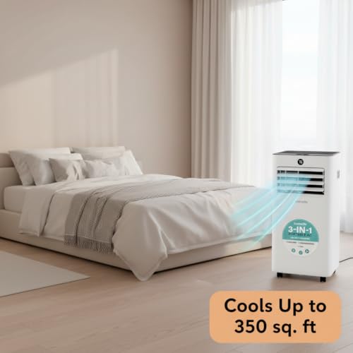 Image of SereneLife 8000 BTU Portable Air Conditioner, Small AC Unit with Dehumidifier and Fan, Mini AC Unit with 350 Sq. Ft. Coverage, Timer Settings Up to 24 Hours and Window Mount Kit for Room
