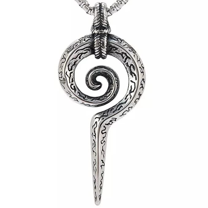 THE MEN THING SPIRAL WEAPON - Alloy Pendant with Pure Stainless Steel 24inch Round Box Chain, European trending Style for Men & Boy (B0B6G4D5VB) Amazon Price History, Amazon Price Tracker