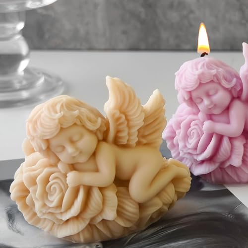 Baby Resin Mold Baby Angel Silicone Wave Spiral Candle Mold - Silicone Resin Casting Molds for Candle & Resin & Soap Craft Supplies