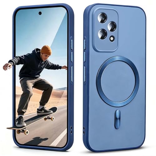 BEEJTUNY Case for Honor 200 Lite Phone Case with Built-in Metal Ring Compatible with Magnetic Accessories Supports Wireless Charging Cover.Blue