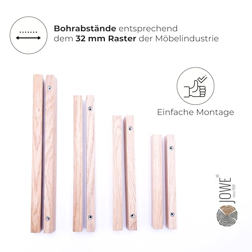 Poignées de meuble en chêne 128mm JOWE lot de 4