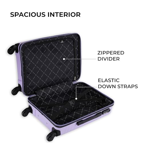 Image of Stony Brook Spinner Wheels by Nasher Miles Crescent Hard-Sided Polypropylene Check-in Luggage Pastel Purple 28 Inch |75Cm Trolley Bag